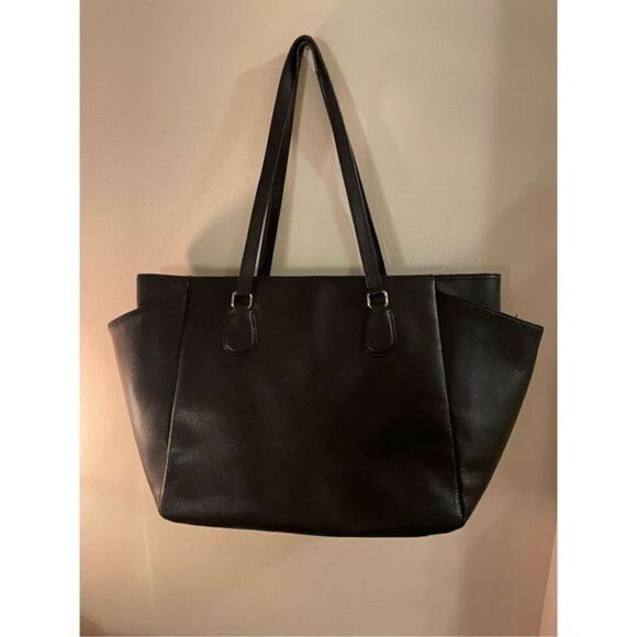 Coach Black Leather Tote Bag - Picture 1 of 7